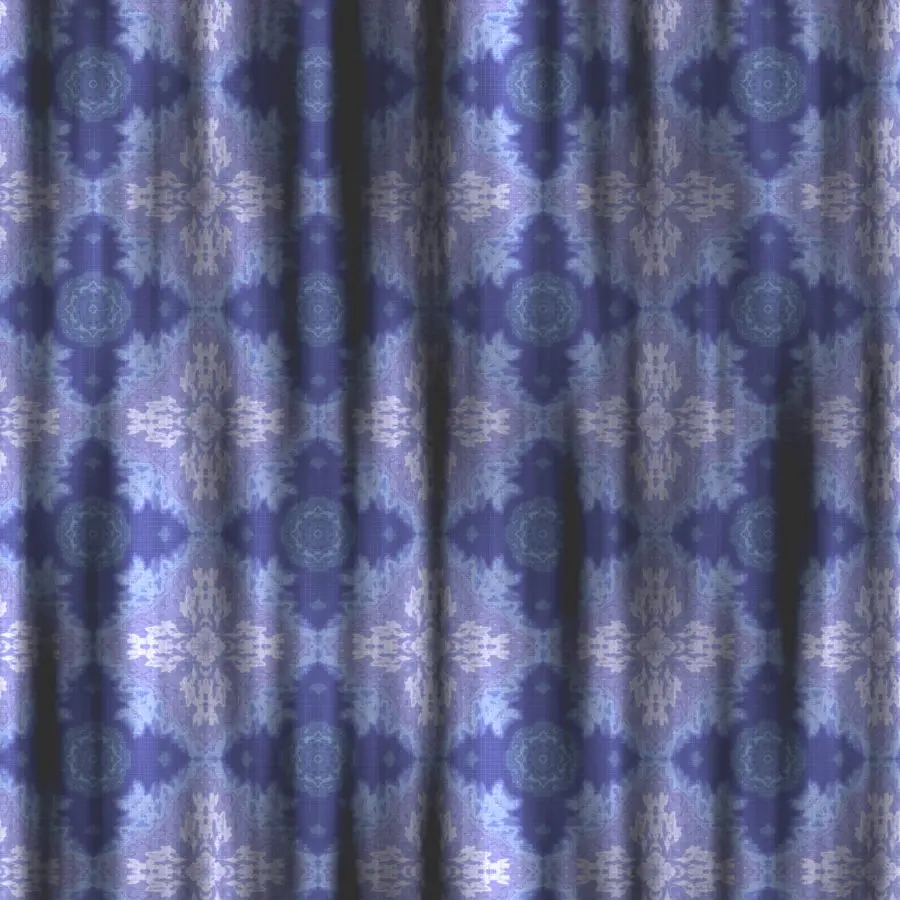 Old blue curtains or drapes background texture