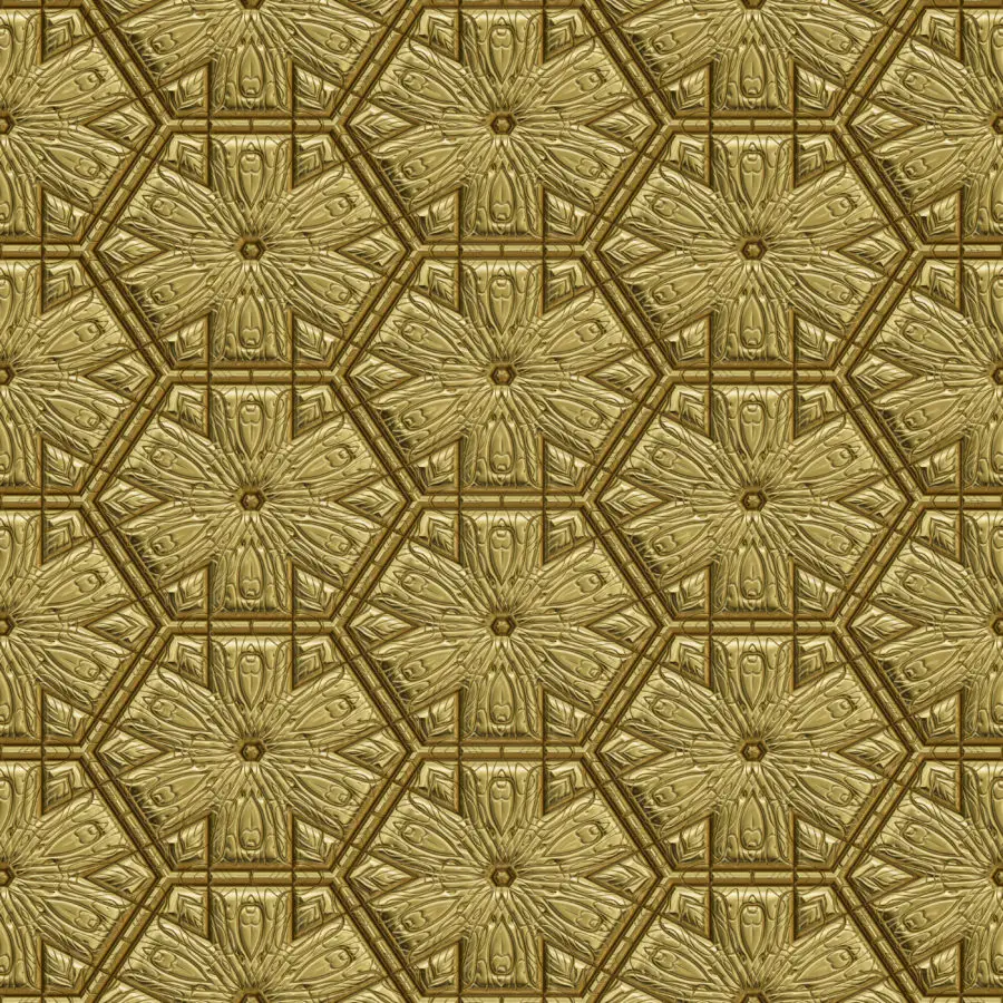 background image of patterned gold metal