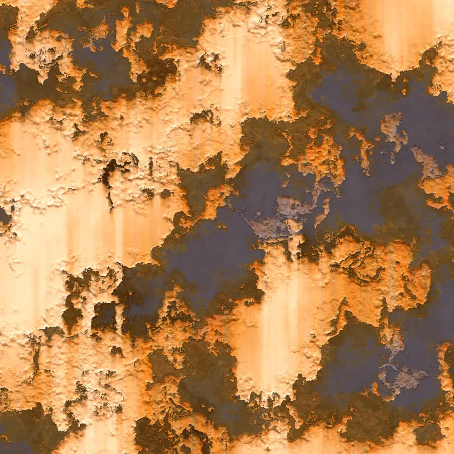 very rough old and rusting painted metal background texture