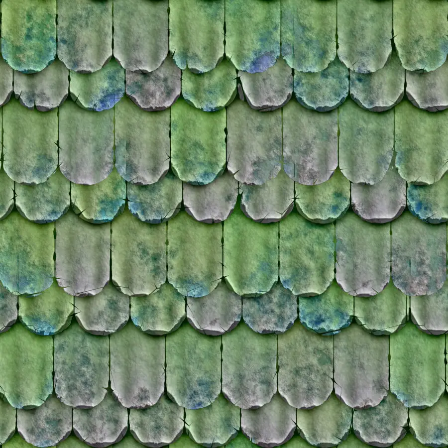 green generated background of roof tiles in a row