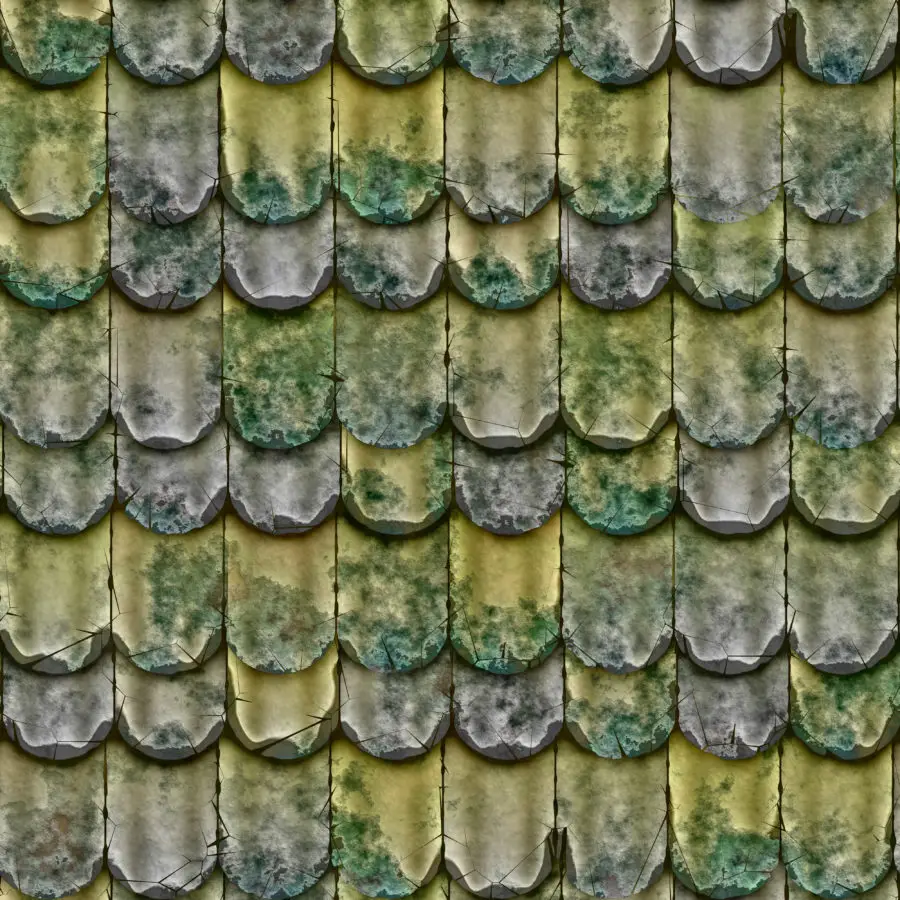 generated background of roof tiles in a row