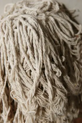 string fibres of the head of a mop