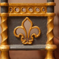 closeup of iron fleur-de-lis