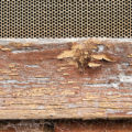 old wood and metal mesh background texture