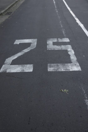Another pic of 25 written on the road