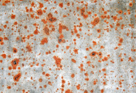 metal background with red rust spots