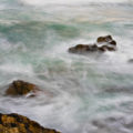 great image of soft ocean waves on rocks