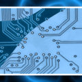 great artisitc image of tracks and connections on circuit board