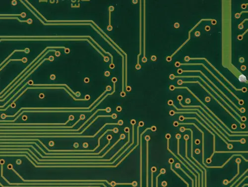 tracks and connections on circuit board