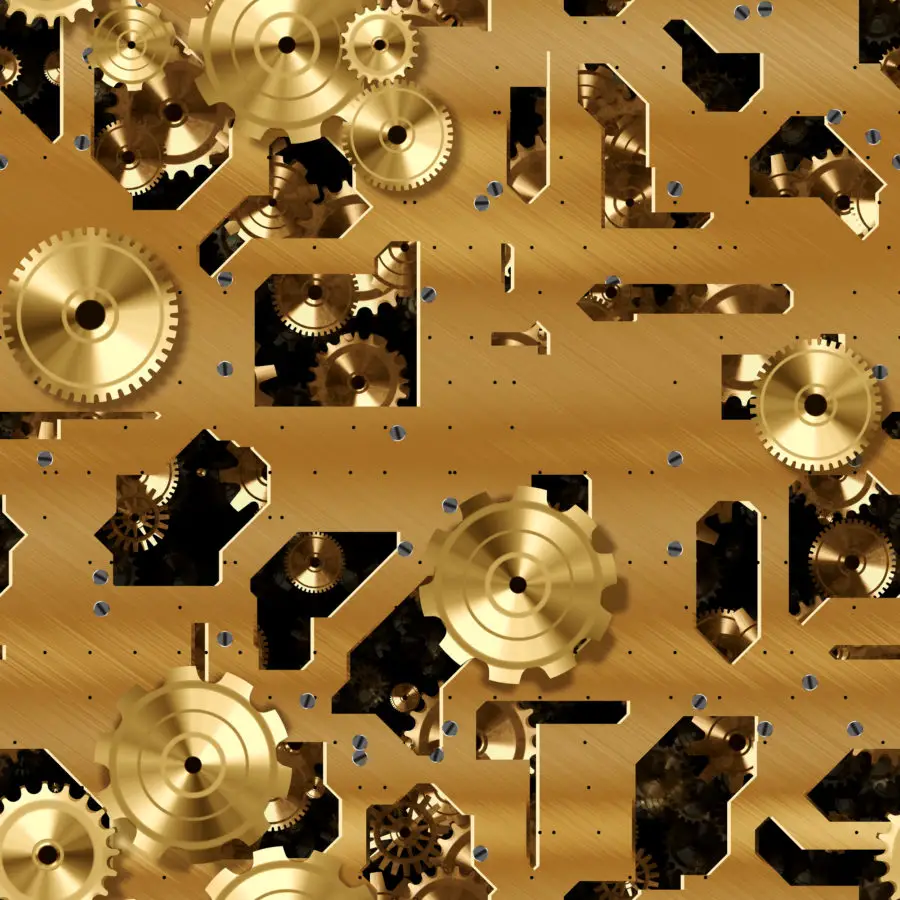 gold or brass cogs and clockwork texture