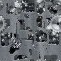 cogs and gears in grey metal plate