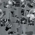 cogs and gears in grey metal plate