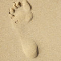 deep footprint in sand texture