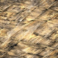 background texture of woven straw thatch roof