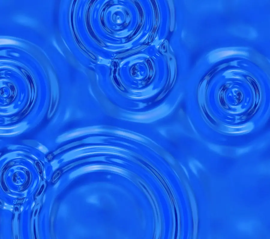 Blue water drops and ripples 