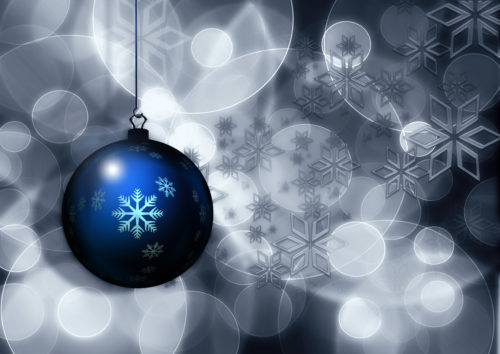 christmas ball or bauble background image in blue