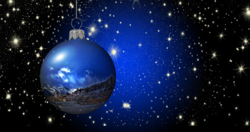 christmas ball or bauble decoration with stars