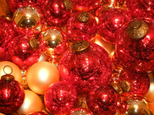 great christmas background of baubles or balls