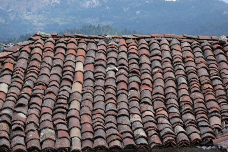 old roof background image with clay tiles landscape 1